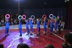 Die Mädchen und Jungen der Grundschule Falkenberg/Varrelbusch zeigten im Zirkuszelt vollen Einsatz.