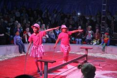 Die Mädchen und Jungen der Grundschule Falkenberg/Varrelbusch zeigten im Zirkuszelt vollen Einsatz.